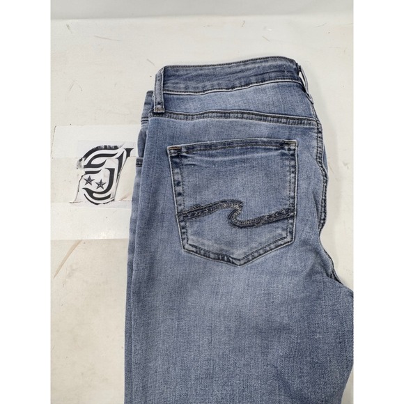 Silver Jeans Suki Capri Womens Denim Jeans W30 Light Wash Distressed - Picture 7 of 7